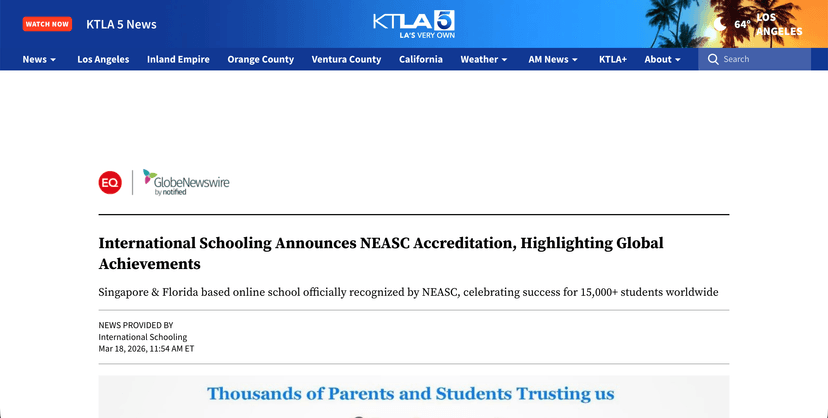 KTLA 5 News | International Schooling
